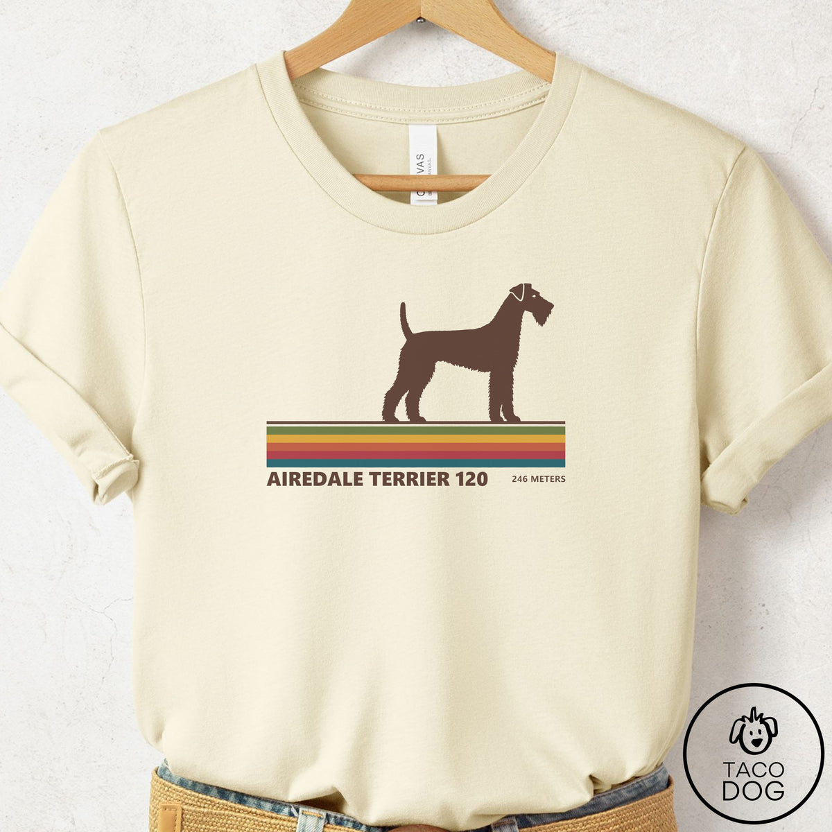Airedale VHS T-Shirt Natural Taco-Dog
