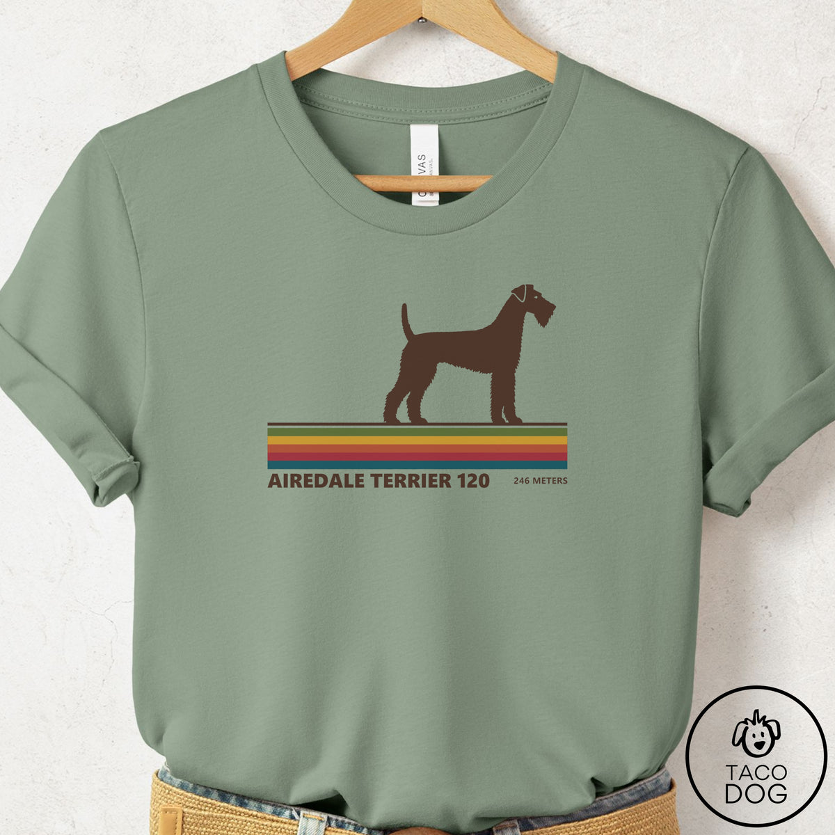 Airedale VHS T-Shirt Sage Taco-Dog