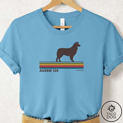 Australian Shepherd VHS T-Shirt Ocean Blue Taco-Dog
