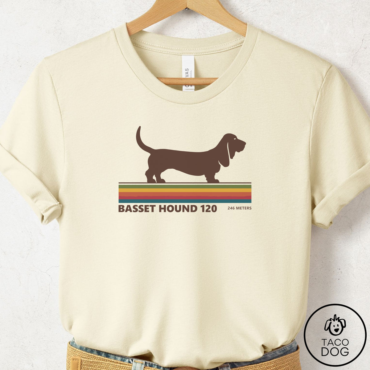 Basset Hound VHS T-Shirt Natural Taco-Dog