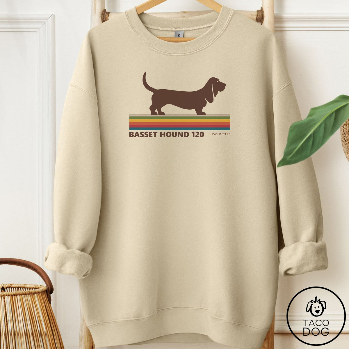 Basset Hound VHS Sweatshirt Sand Taco-Dog