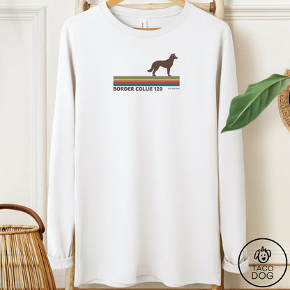 Border Collie VHS Long Sleeve Tee White Taco-Dog