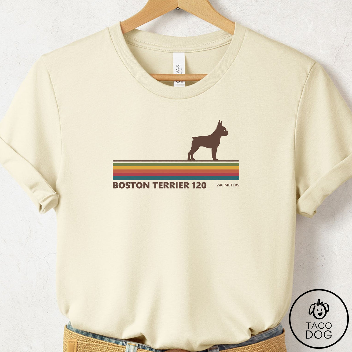Boston Terrier VHS T-Shirt Natural Taco-Dog