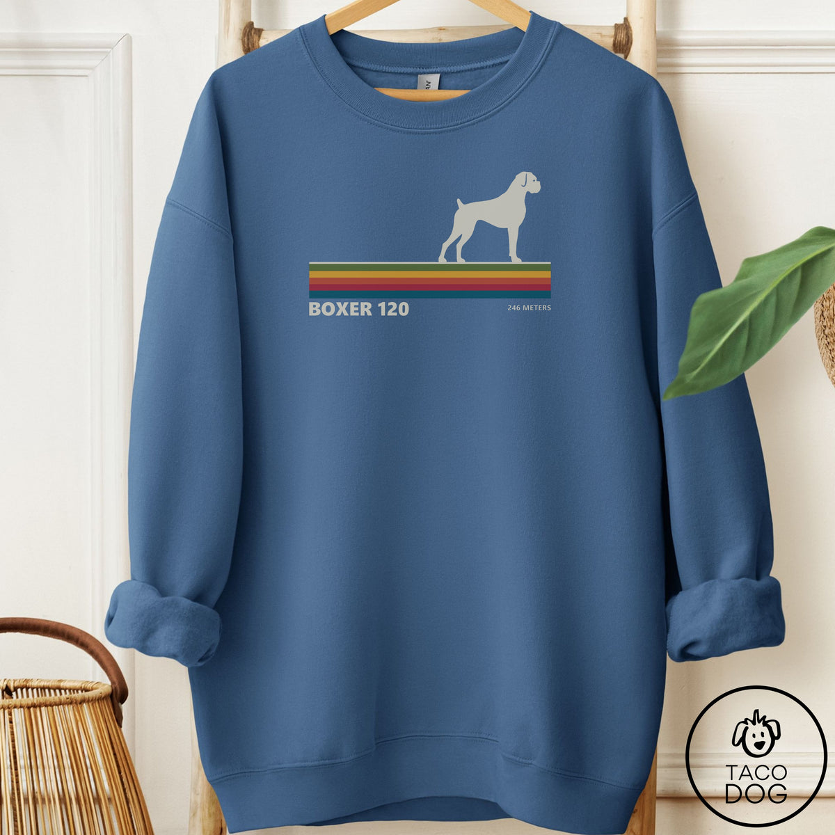 Boxer VHS Sweatshirt Indigo Blue Taco-Dog