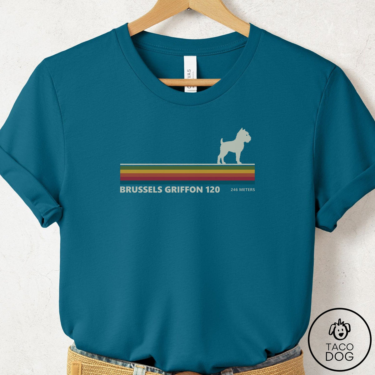 Brussels Griffon VHS T-Shirt Deep Teal Taco-Dog