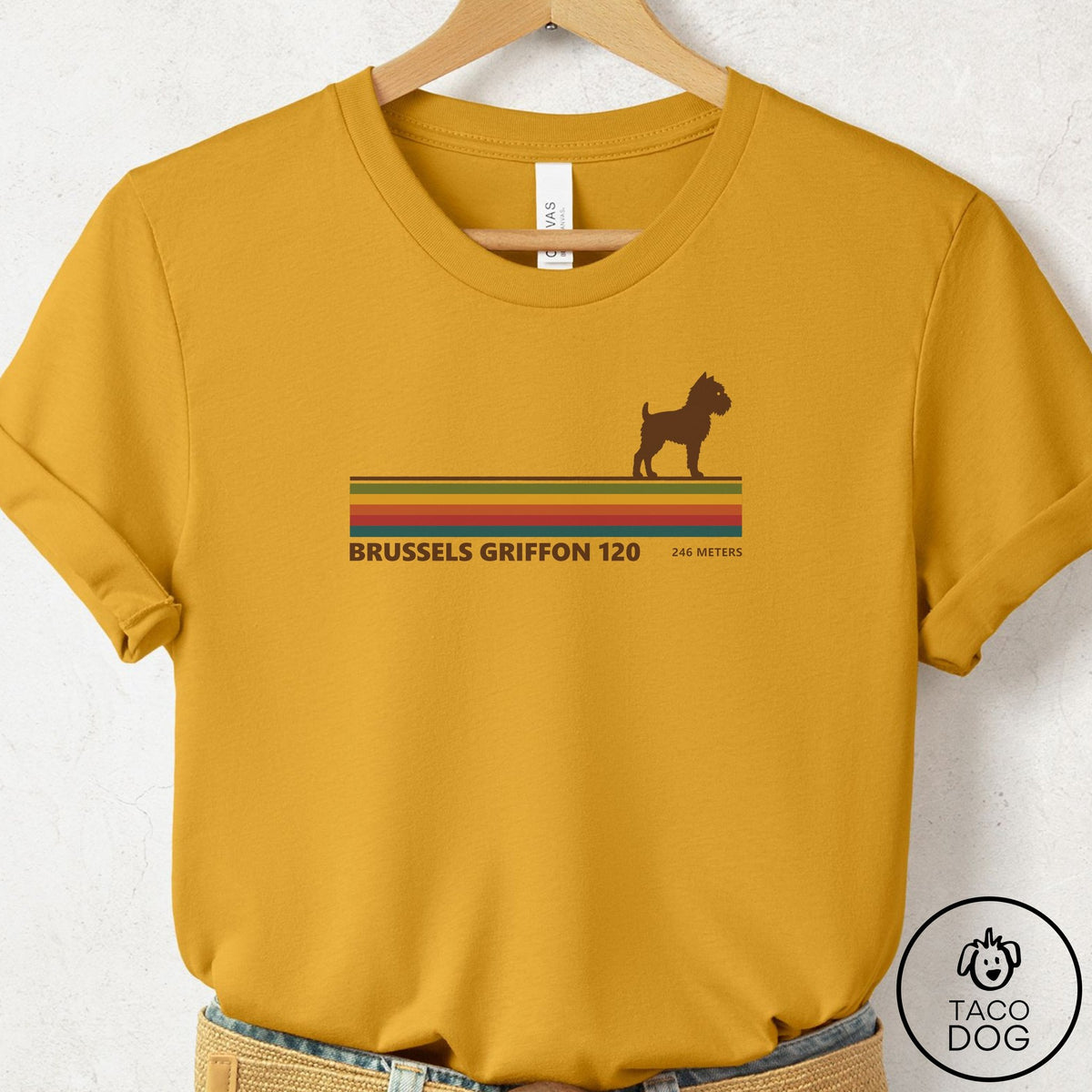 Brussels Griffon VHS T-Shirt Mustard Taco-Dog