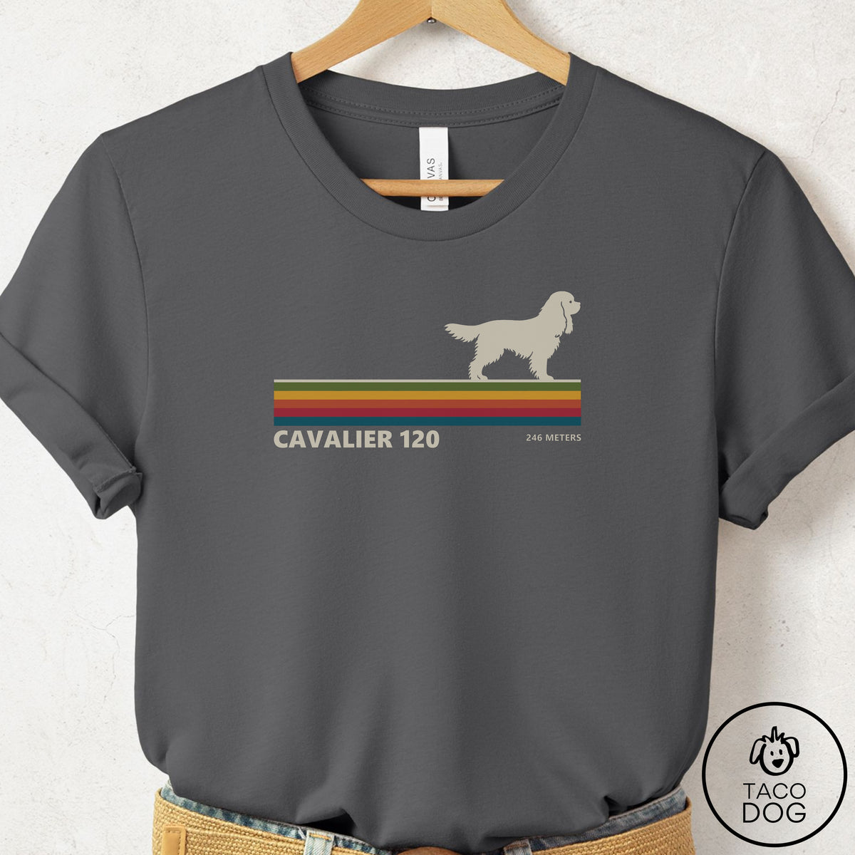 Cavalier King Charles Spaniel VHS T-Shirt Asphalt Taco-Dog