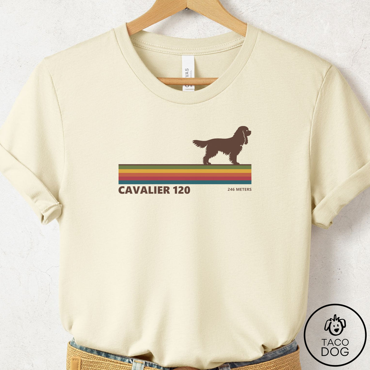Cavalier King Charles Spaniel VHS T-Shirt Natural Taco-Dog