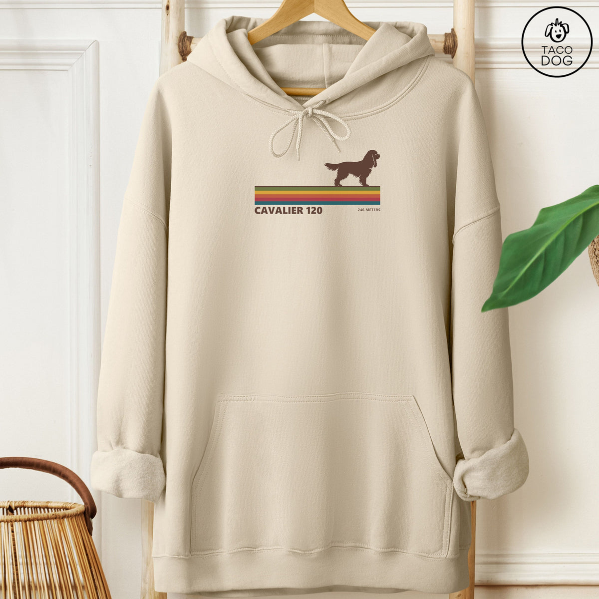 Cavalier King Charles Spaniel VHS Hoodie Sand Taco-Dog