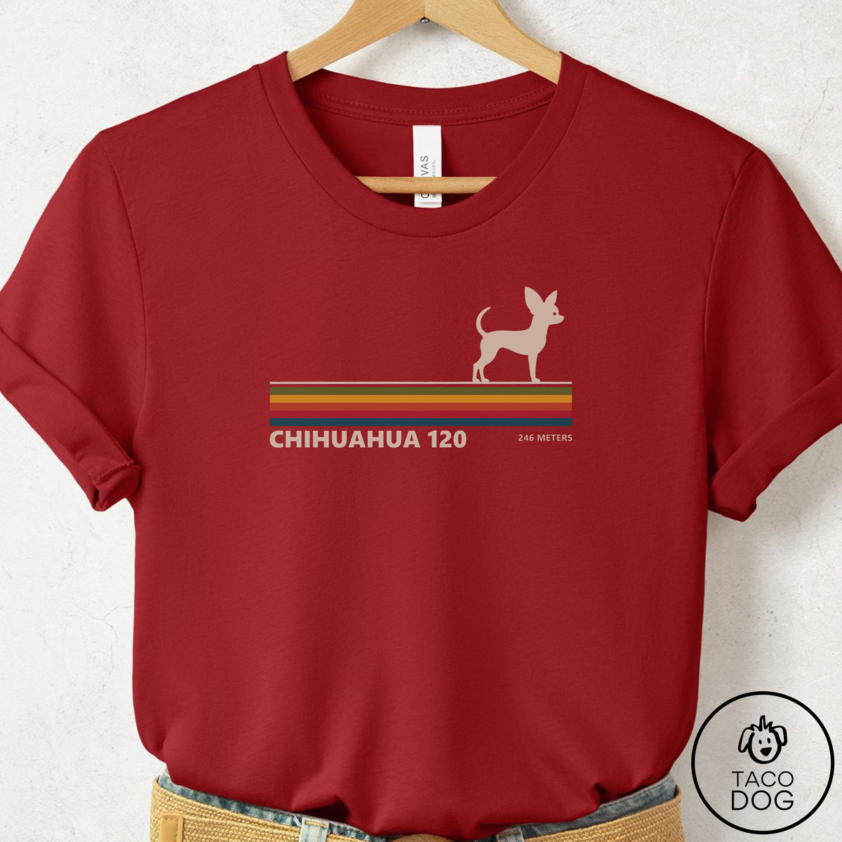 Chihuahua VHS T-Shirt Canvas Red Taco-Dog