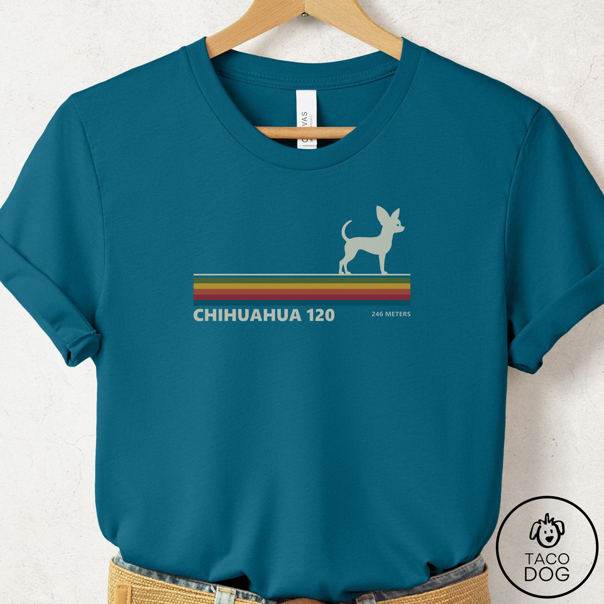 Chihuahua VHS T-Shirt Deep Teal Taco-Dog