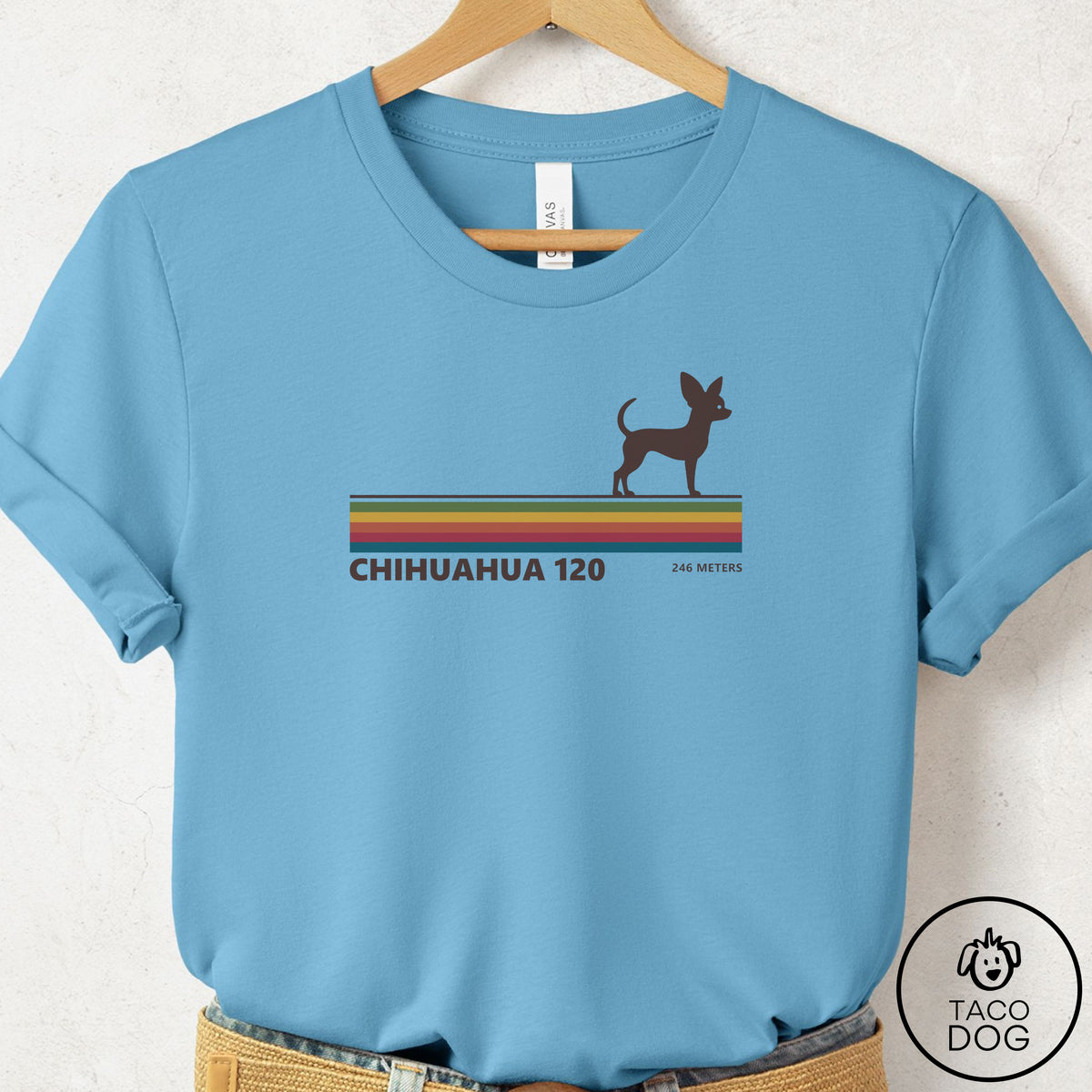Chihuahua VHS T-Shirt Ocean Blue Taco-Dog
