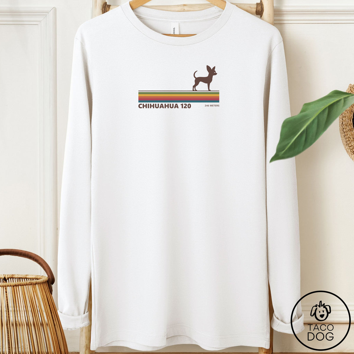 Chihuahua VHS Long Sleeve Tee White Taco-Dog
