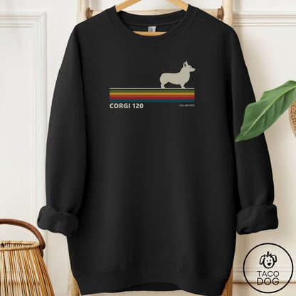 Corgi VHS Sweatshirt Black Taco-Dog