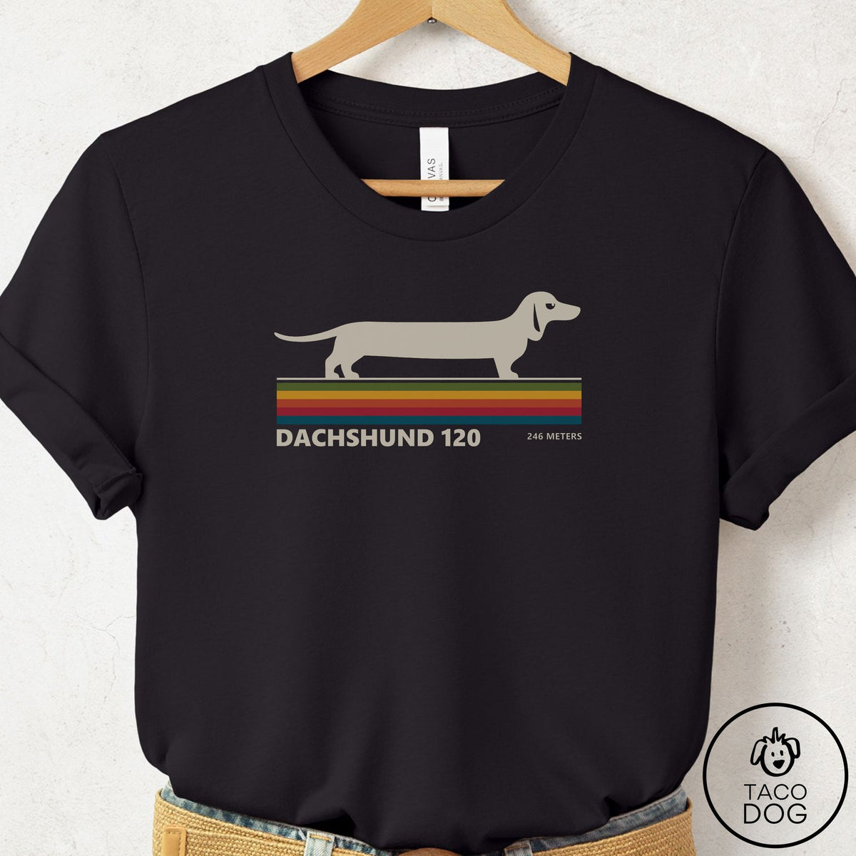 Dachshund VHS T-Shirt Black Taco-Dog