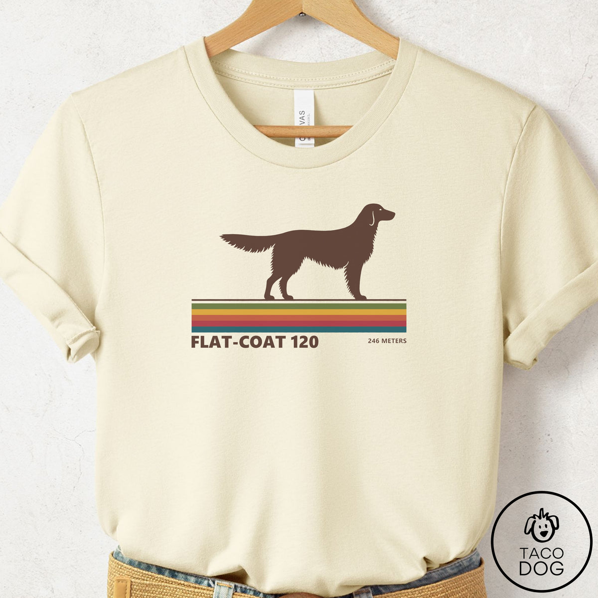 Flat-Coated Retriever VHS T-Shirt Natural Taco-Dog