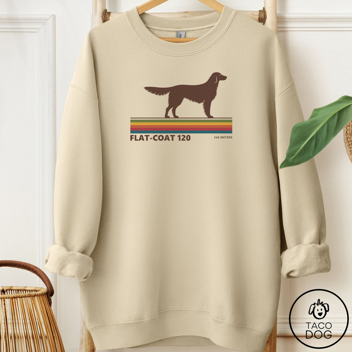 Flat-Coated Retriever VHS Sweatshirt Sand Taco-Dog