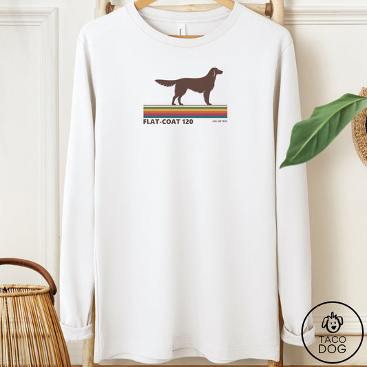 Flat-Coated Retriever VHS Long Sleeve Tee White Taco-Dog