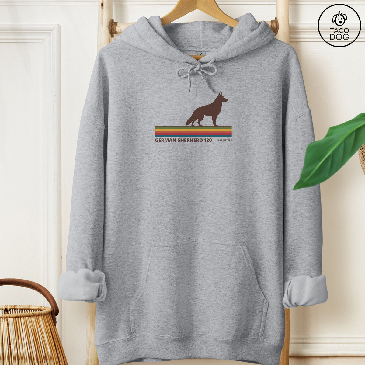 German Shepherd VHS Hoodie Graphite Heather Taco-Dog