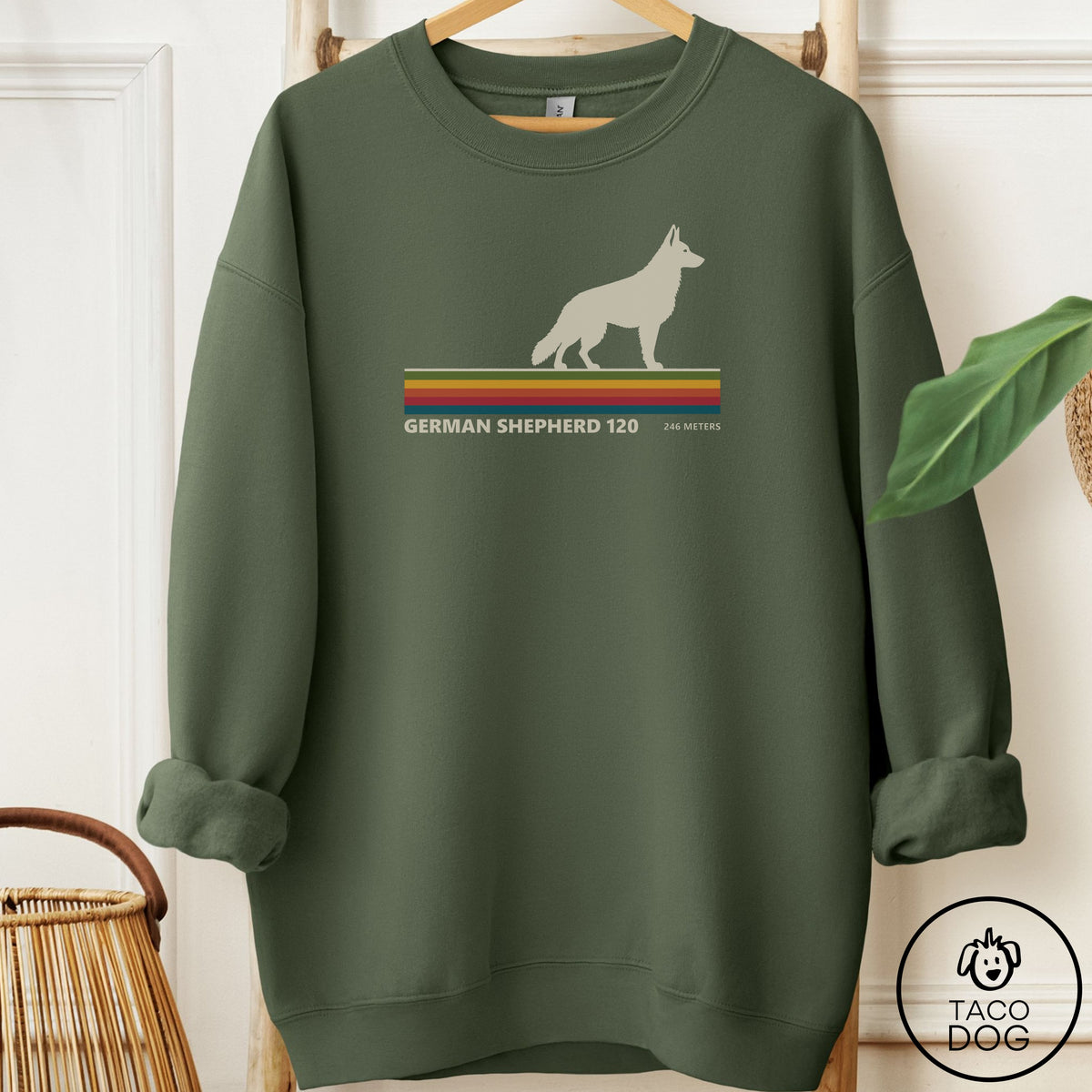 German Shepherd VHS Sweatshirt Military Green Taco-Dog