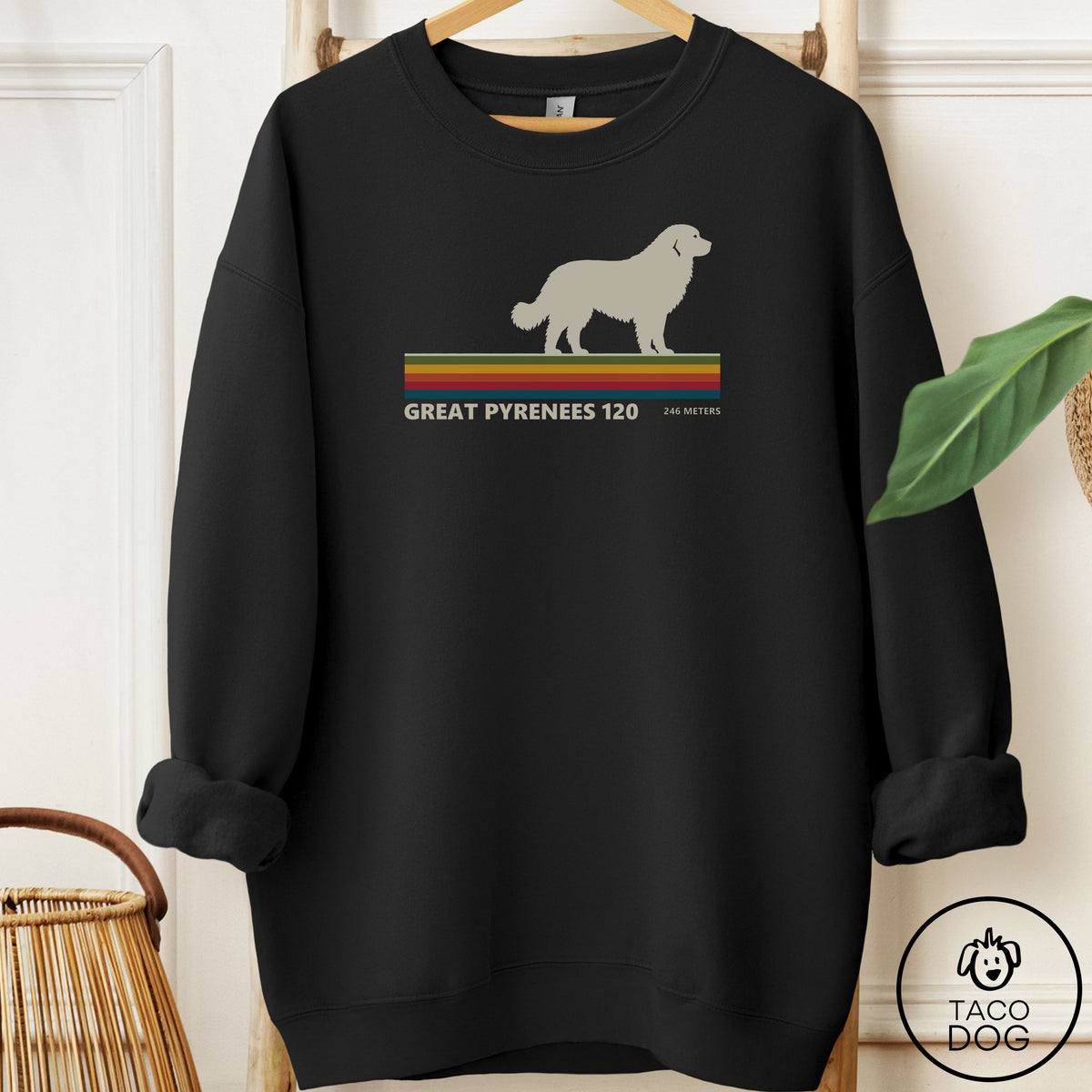 Great Pyrenees VHS Sweatshirt Black Taco-Dog