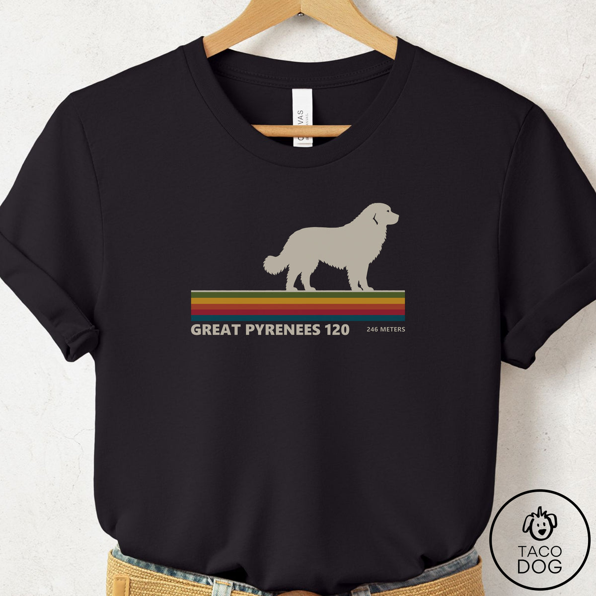 Great Pyrenees VHS T-Shirt Black Taco-Dog