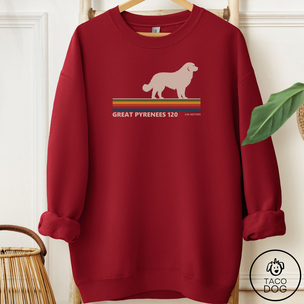 Great Pyrenees VHS Sweatshirt Garnet Taco-Dog