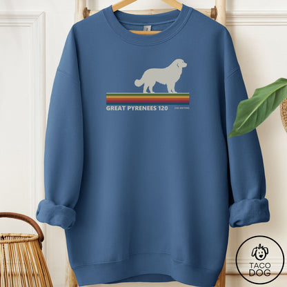 Great Pyrenees VHS Sweatshirt Indigo Blue Taco-Dog