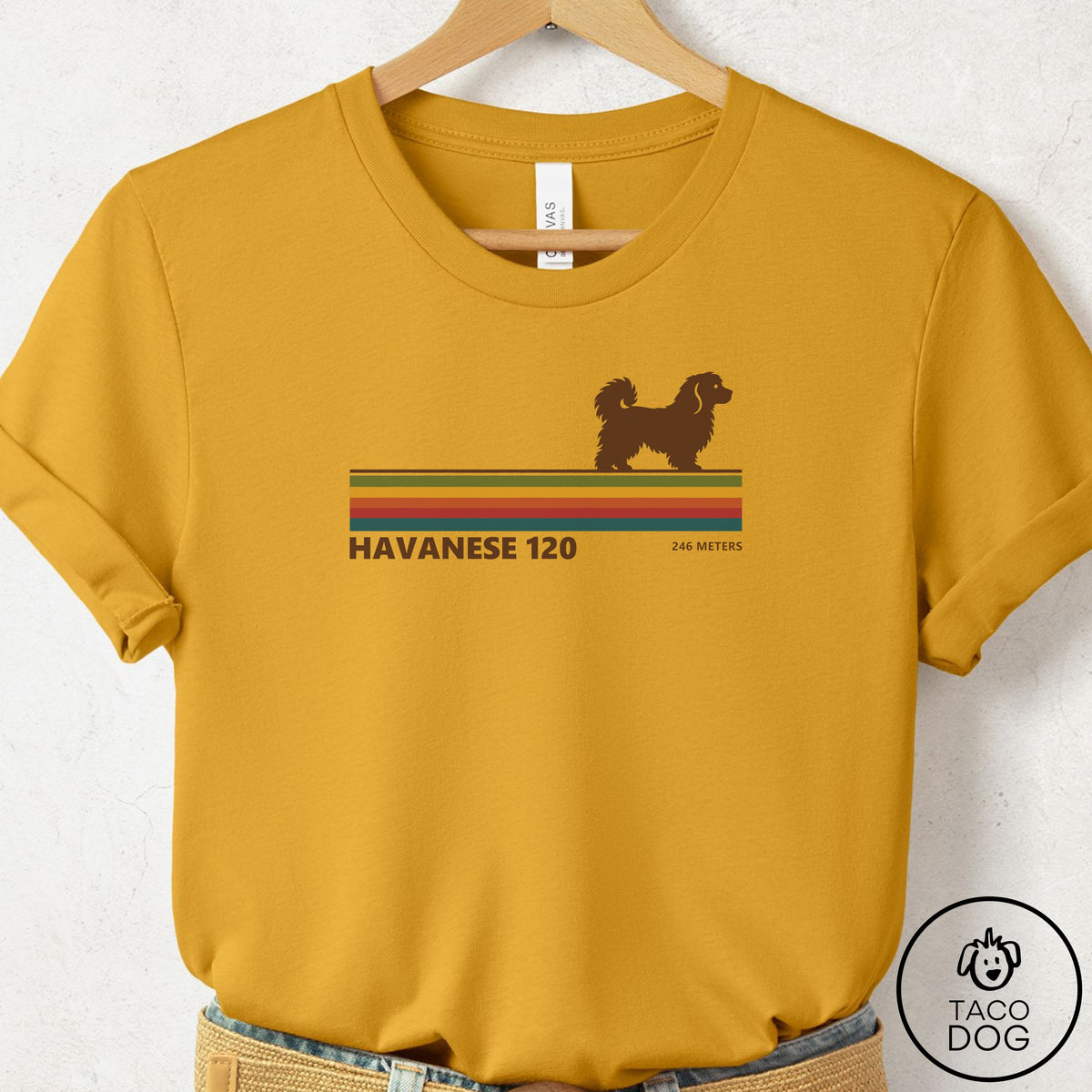 Havanese VHS T-Shirt Mustard Taco-Dog