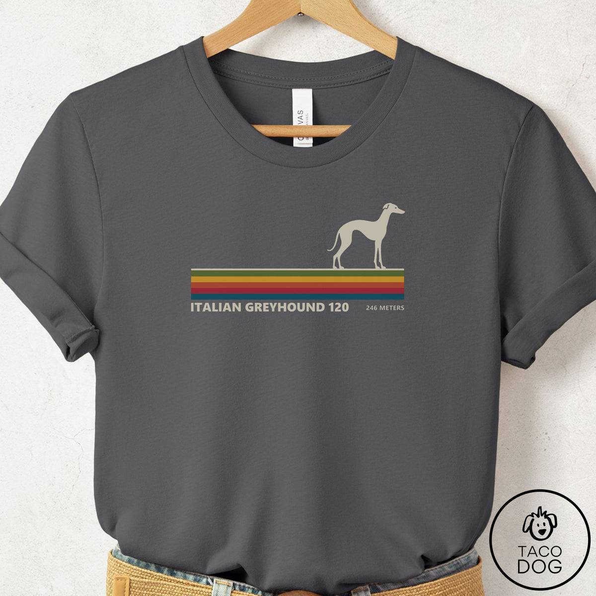 Italian Greyhound Whippet VHS T-Shirt Asphalt Taco-Dog