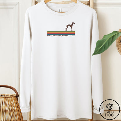 Italian Greyhound Whippet VHS Long Sleeve Tee White Taco-Dog