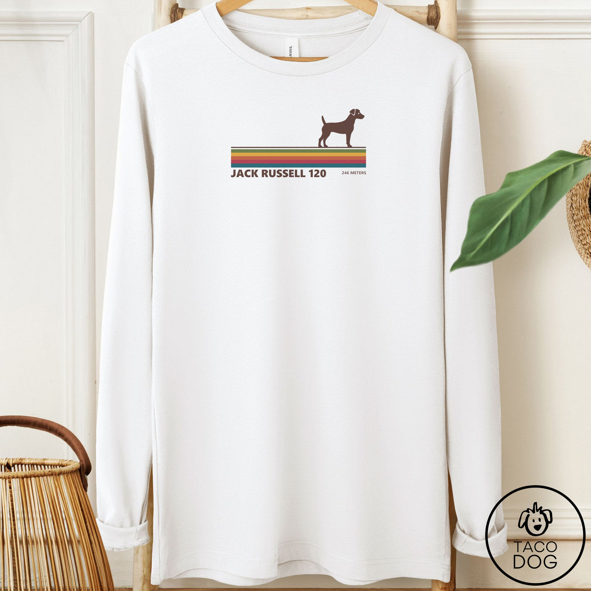 Jack Russell VHS Long Sleeve Tee White Taco-Dog