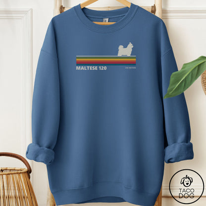 Maltese VHS Sweatshirt Indigo Blue Taco-Dog
