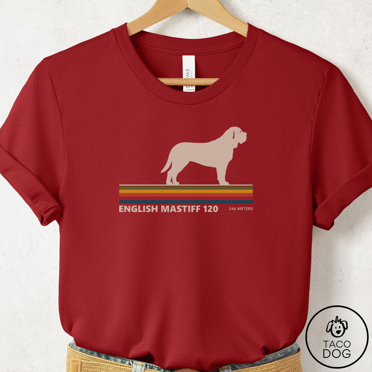 Mastiff VHS T-Shirt Canvas Red Taco-Dog