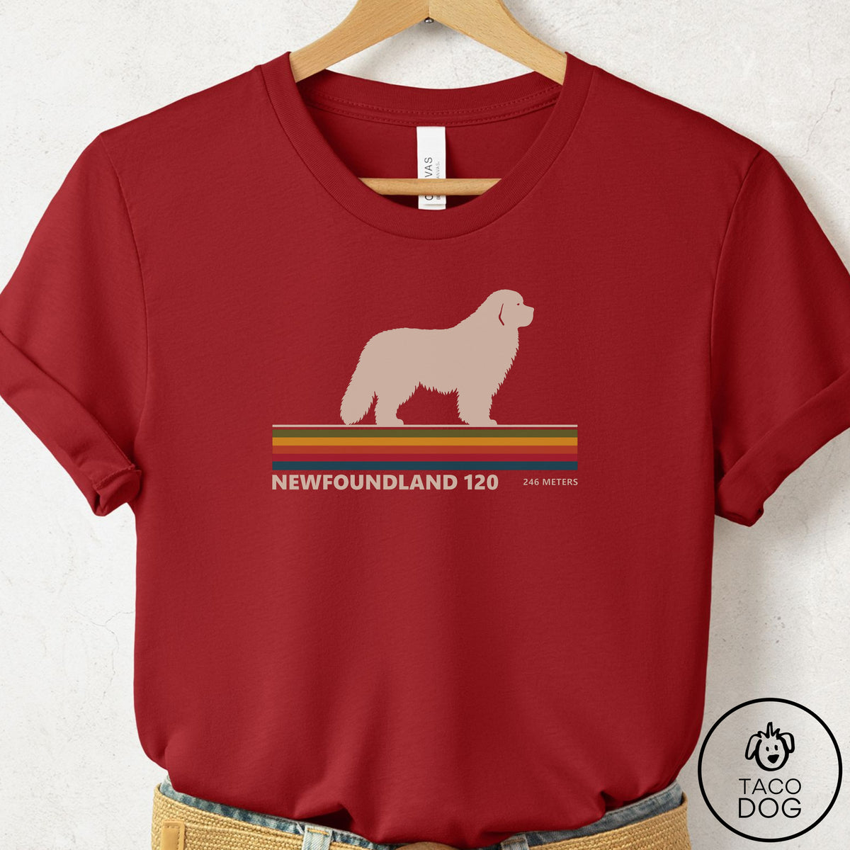Newfoundland VHS T-Shirt Canvas Red Taco-Dog
