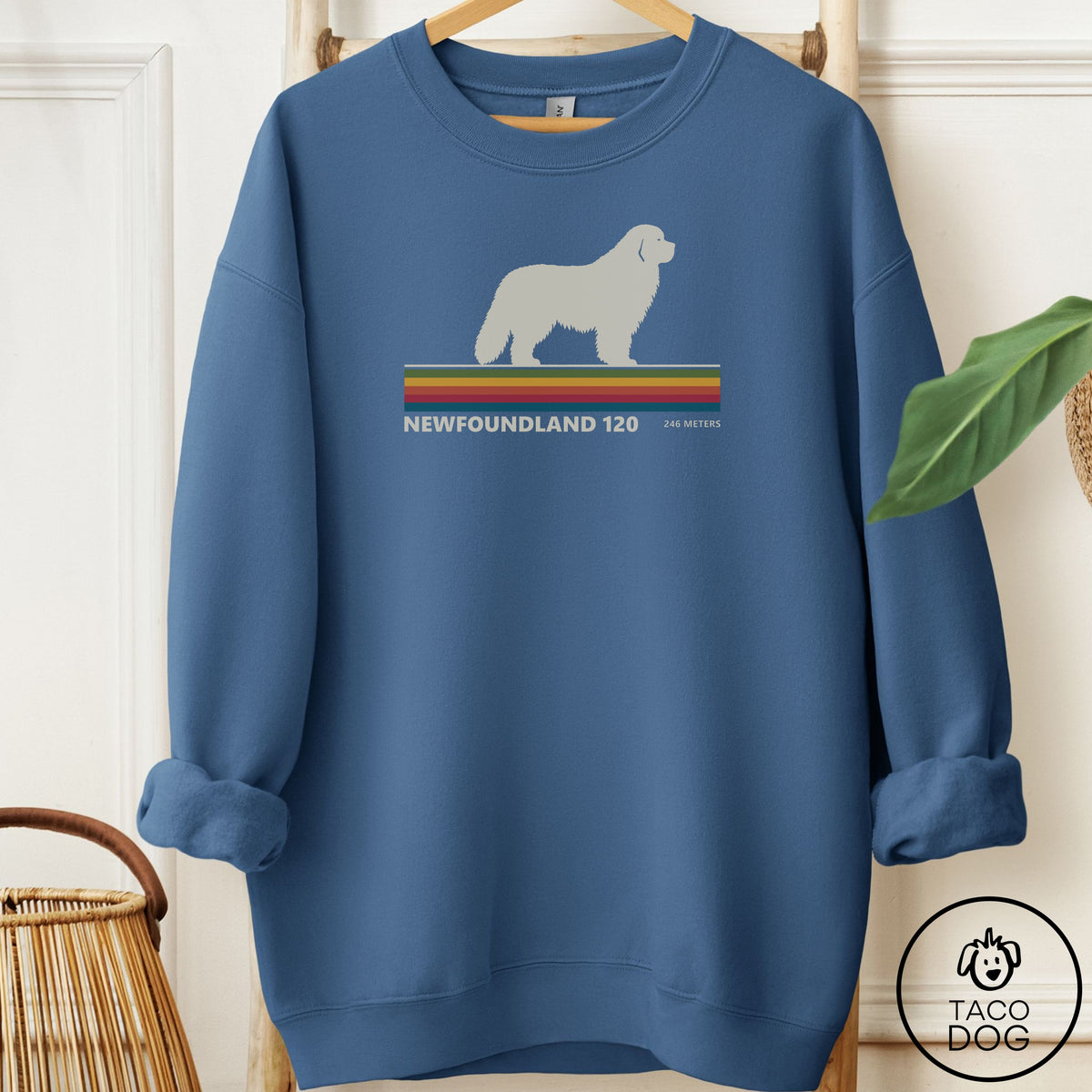Newfoundland VHS Sweatshirt Indigo Blue Taco-Dog