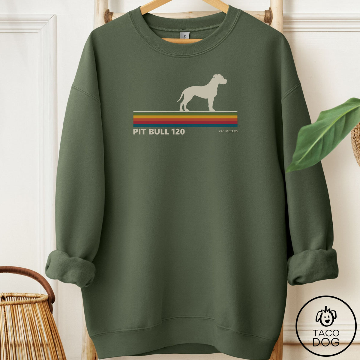 Pitbull VHS Sweatshirt Military Green Taco-Dog