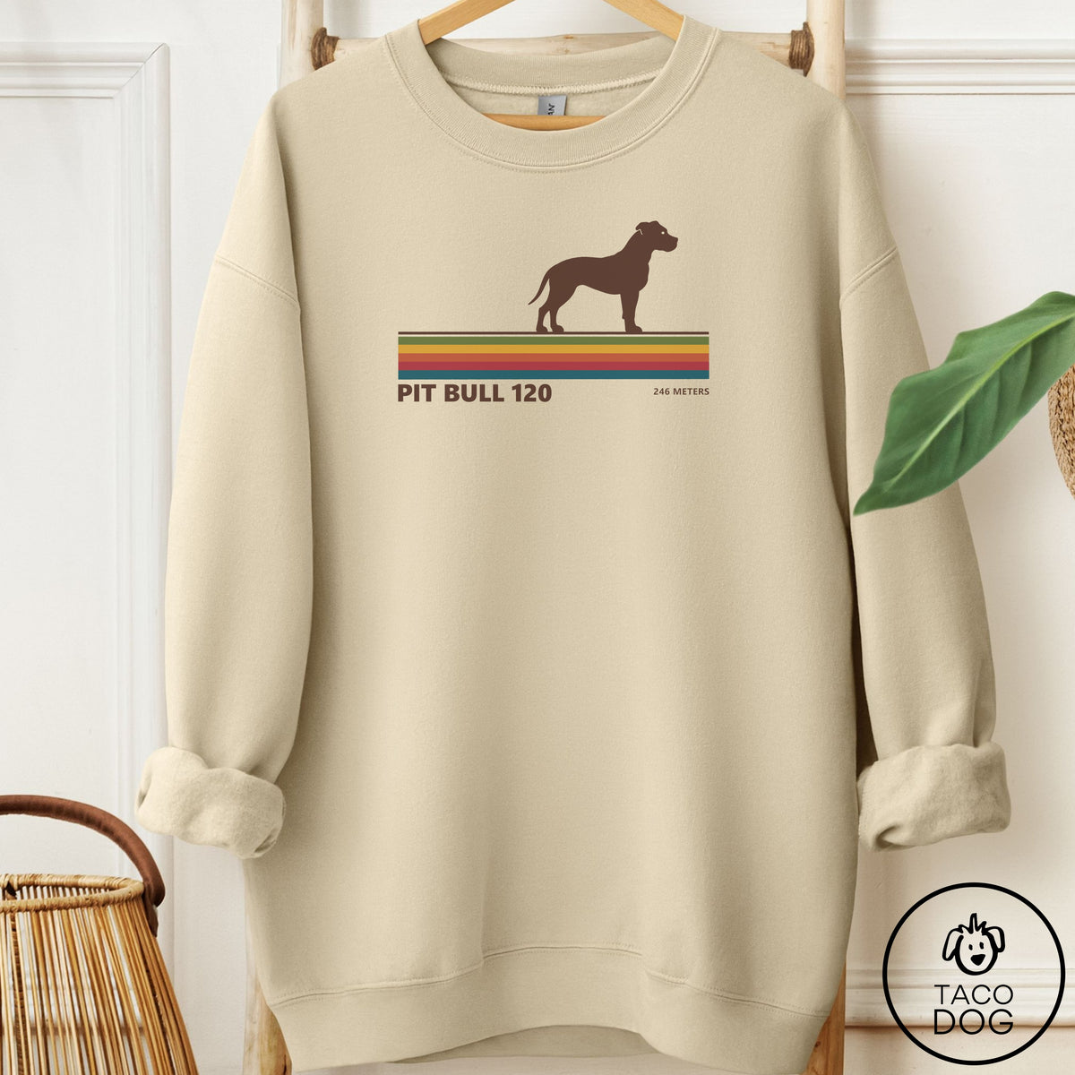 Pitbull VHS Sweatshirt Sand Taco-Dog