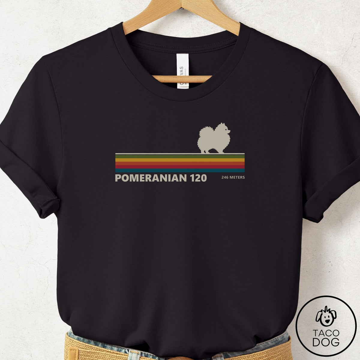 Pomeranian VHS T-Shirt Black Taco-Dog