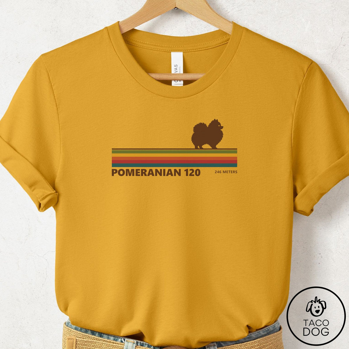 Pomeranian VHS T-Shirt Mustard Taco-Dog