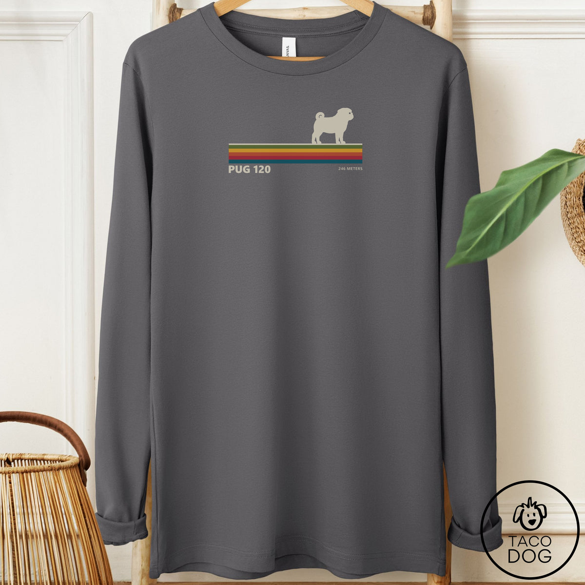 Pug VHS Long Sleeve Tee Asphalt Taco-Dog