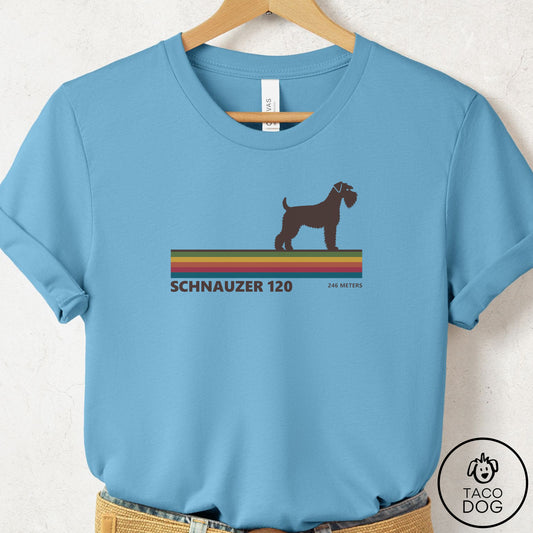Schnauzer VHS T-Shirt Ocean Blue Taco-Dog
