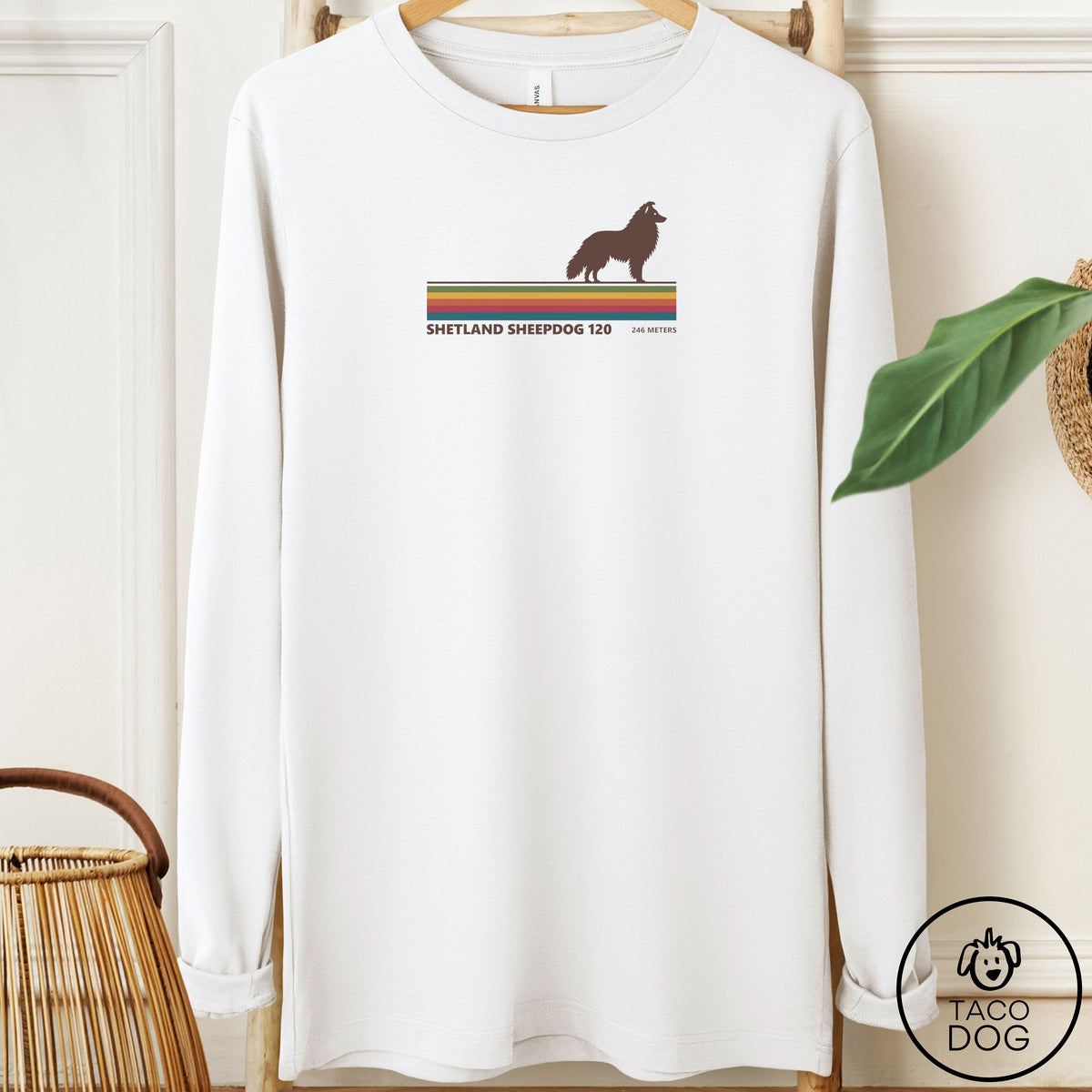 Shetland Sheepdog VHS Long Sleeve Tee White Taco-Dog