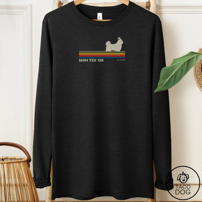 Shih Tzu VHS Long Sleeve Tee Black Heather Taco-Dog