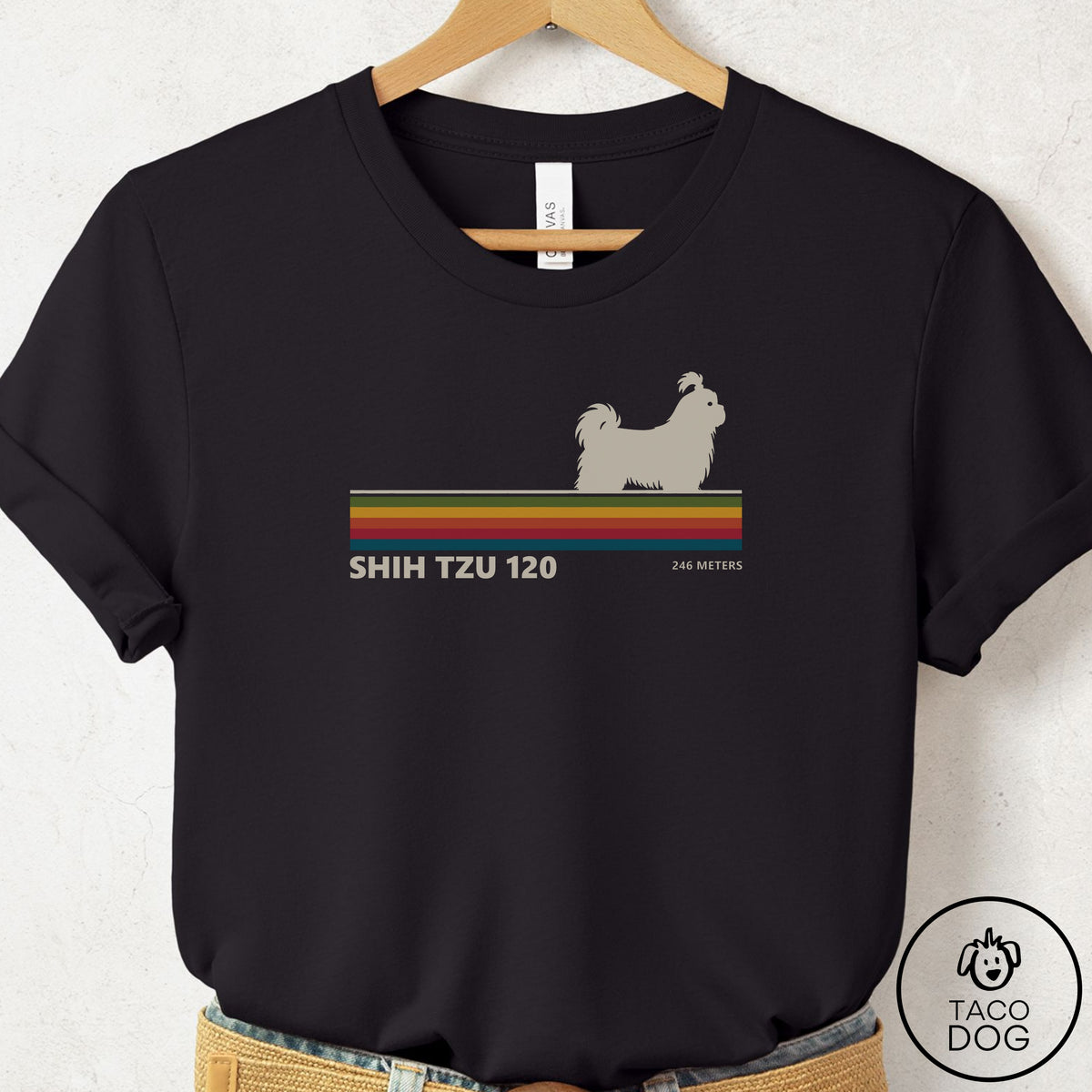 Shih Tzu VHS T-Shirt Black Taco-Dog