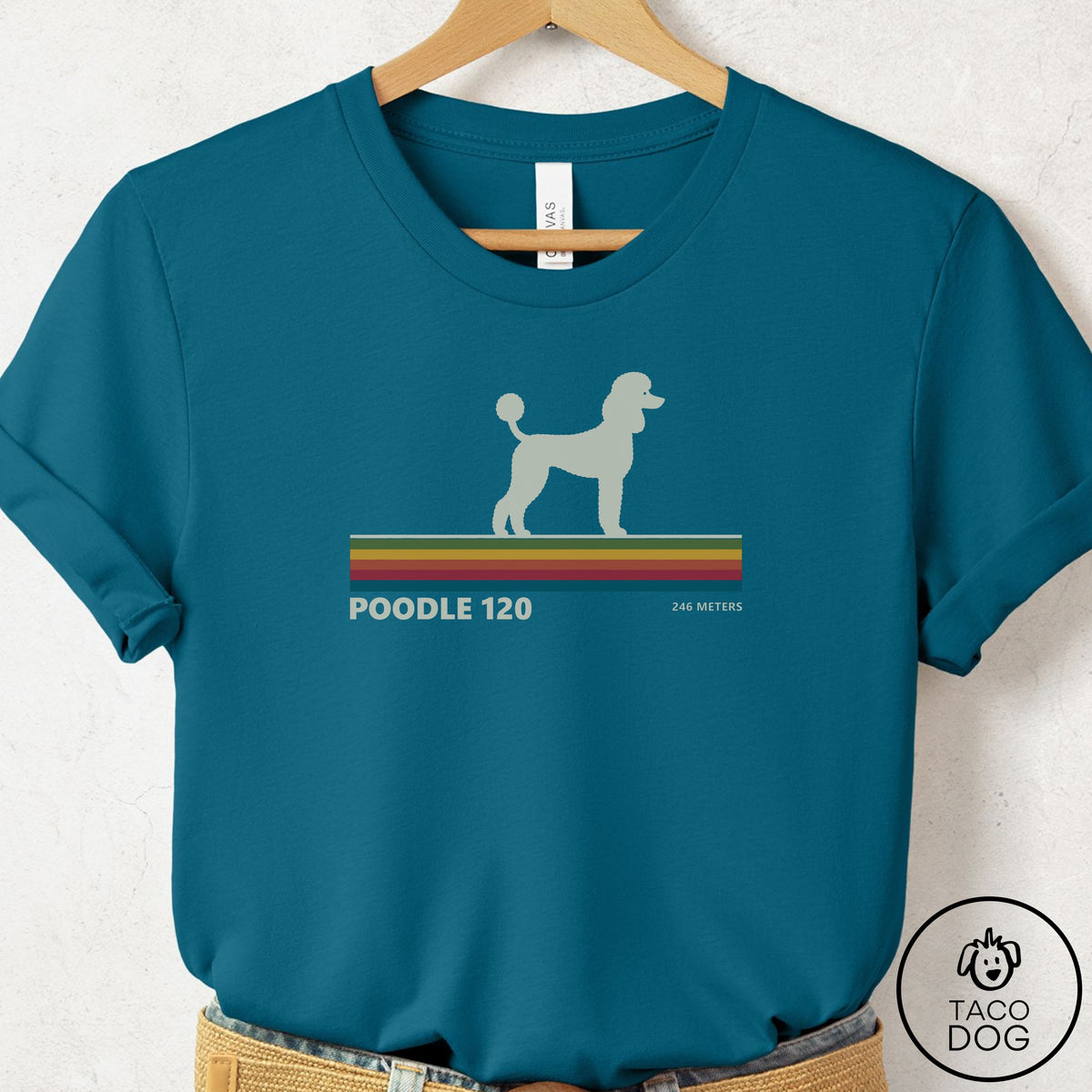 Poodle VHS T-Shirt Deep Teal Taco-Dog