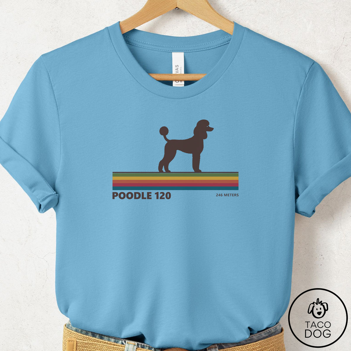 Poodle VHS T-Shirt Ocean Blue Taco-Dog