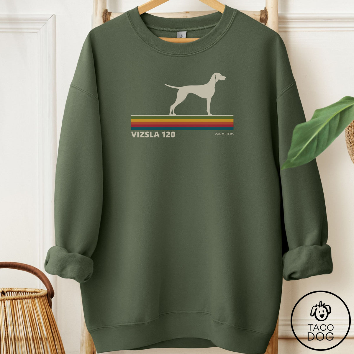Vizsla VHS Sweatshirt Military Green Taco-Dog