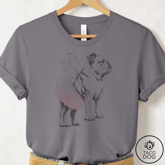 English Bulldog Vintage Fairy T-Shirt Storm Taco-Dog