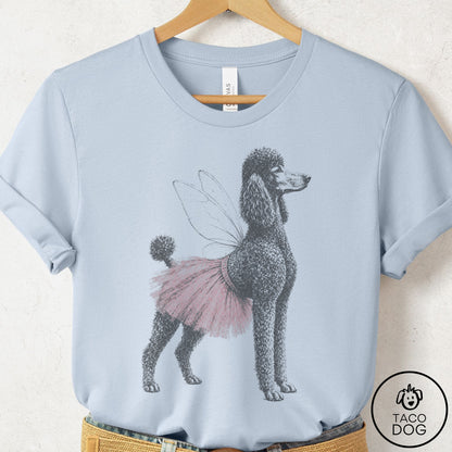 Poodle Vintage Fairy T-Shirt Light Blue Taco-Dog